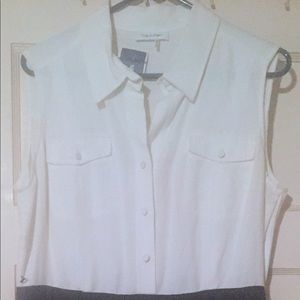 White and blue dress